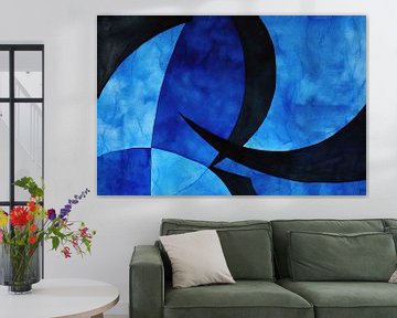 Abstraction bleue sur De Muurdecoratie