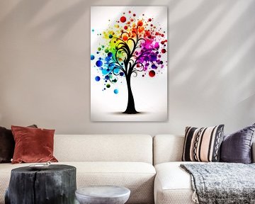 Arbre de vie coloré sur De Muurdecoratie