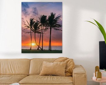 Lever de soleil sur la plage de Kapaa, Kauai, Hawaii sur Henk Meijer Photography