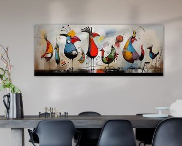 Vogels: Modern Schilderij van Blikvanger Schilderijen