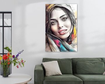 Women's Face Amber Eyes: A Window to the Soul