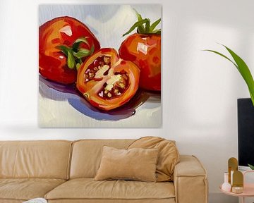 Sappige Rijkdom van Vers Gesneden Tomaten van Color Square