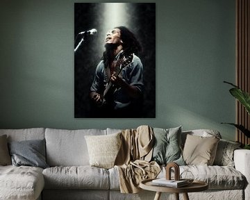Bob Marley Porträt im Licht von Bert Hooijer