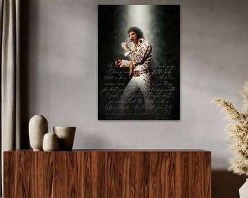Elvis Presley Porträt mit Text "in the ghetto" von Bert Hooijer