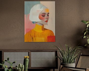 Particularly colourful contemporary art portrait by Carla Van Iersel