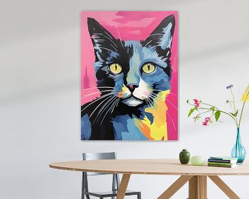 Kattenkunst in de stijl van Andy Warhol van Vincent the Cat