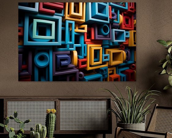 Voorbeeld van het werk in een kamer