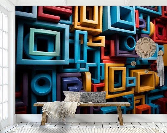 Voorbeeld van het werk in een kamer