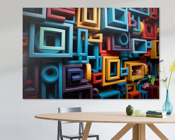 Voorbeeld van het werk in een kamer