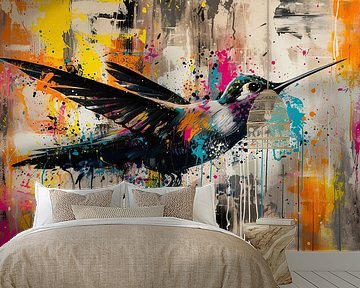 Schilderij Kleurrijke Kolibrie