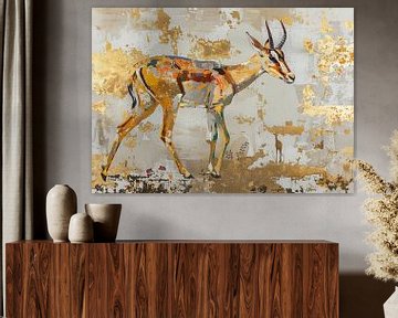 Schilderij Gouden Antilope van Kunst Kriebels