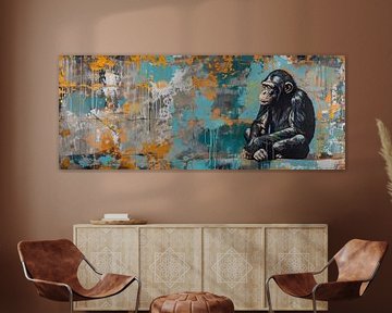 Schilderij Chimpansee