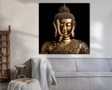 Goldenes Buddha-Porträt von The Xclusive Art