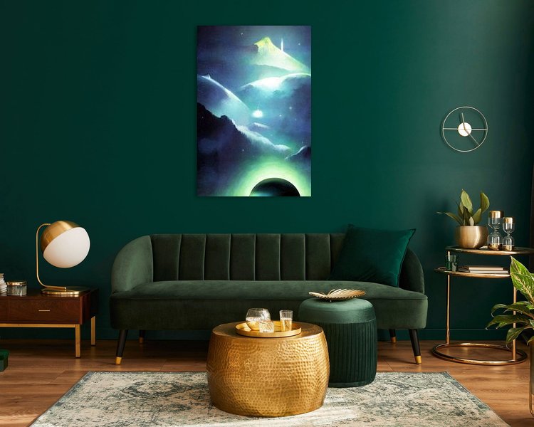 Voorbeeld van het werk in een kamer