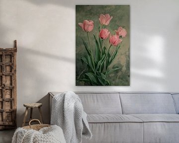 Pink tulips by Imagine