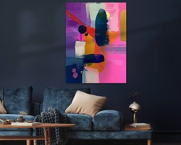 Super kleurrijk, modern en abstract schilderij van Studio Allee