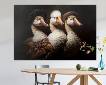 Three geese by Richard Rijsdijk