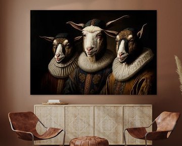 Three goats by Richard Rijsdijk