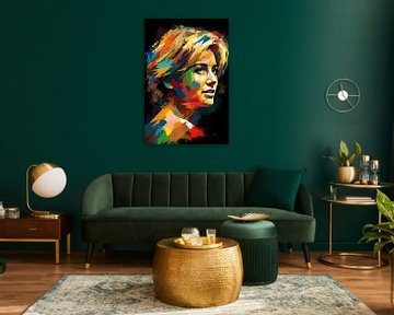 Princess Diana Colour Symphony in Profile by De Muurdecoratie