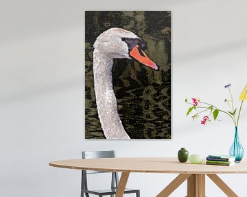 Portrait of a mute swan (art) by Art by Jeronimo