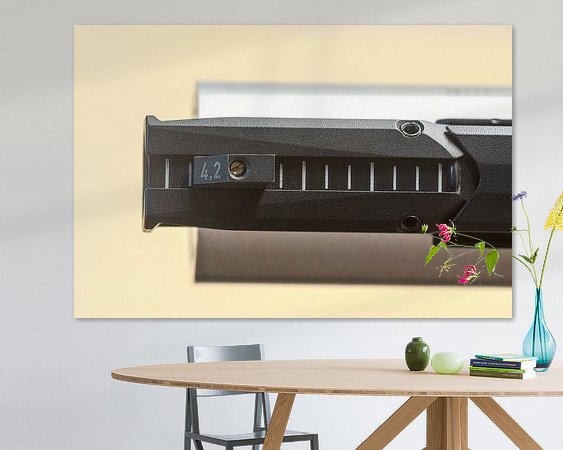 Voorbeeld van het werk in een kamer