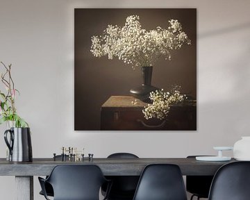 Still life with flowers. Cut flowers. Brown. by Alie Ekkelenkamp