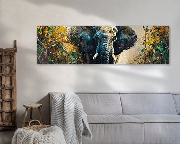 Schilderij Kleurrijke Olifant van Kunst Kriebels