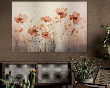 Flower Painting | Dancing Peach Fuzz by Abstract Painting