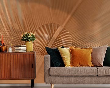 Abstraction: Orange feather with water droplet by Marjolijn van den Berg