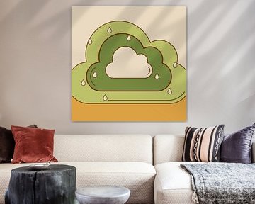 In De Wolken | 2D weergave van groene wolken van Wybrich