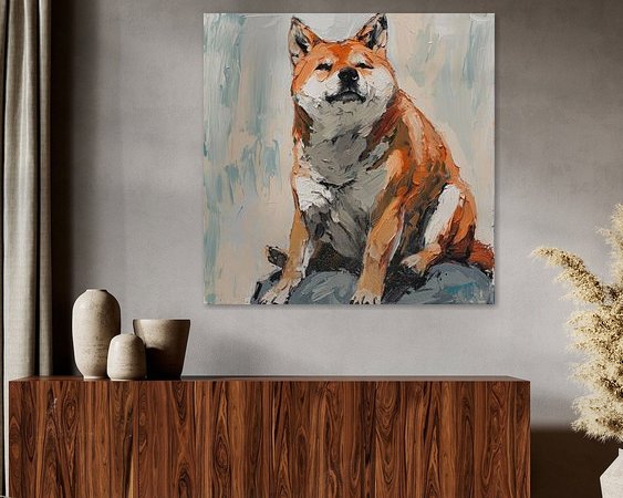 Voorbeeld van het werk in een kamer