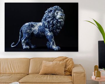 Delfts blauwe leeuw van Richard Rijsdijk