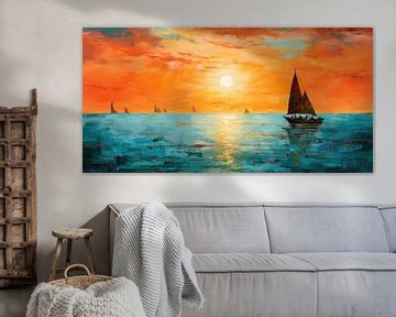Segelboote im Sonnenuntergang von ARTemberaubend