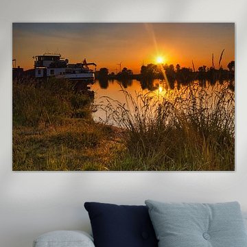 Zonsondergang op de Weser