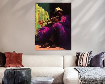 Louis Armstrong, ein Straßenmusiker von PixelPrestige