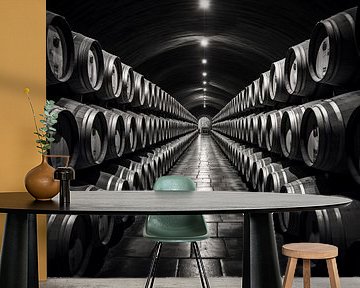 Whiskey barrels black and white by TheXclusive Art