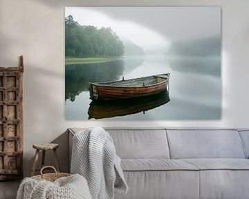 Rustige boot in het meer van fernlichtsicht