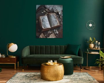 Looking at still lifes in the writer's studio