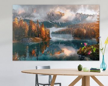 Magische bergen in de gloed van de herfst