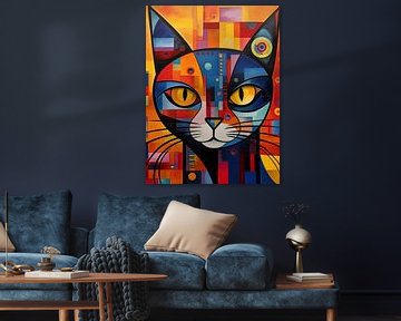 Katzenkunst im Stil von Kandinsky von Vincent the Cat