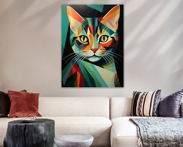 Katzenkunst im Stil von Tamara de Lempicka von Vincent the Cat