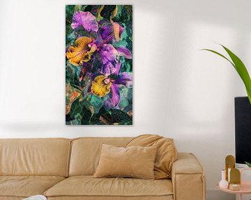 Bloei van Fantasie: Orchideeën in Abstractie van Color Square