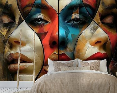 Voorbeeld van het werk in een kamer
