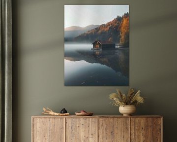 Uferblick auf den See im Herbst