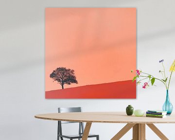 Minimale abstrakte Malerei Baum von Surreal Media