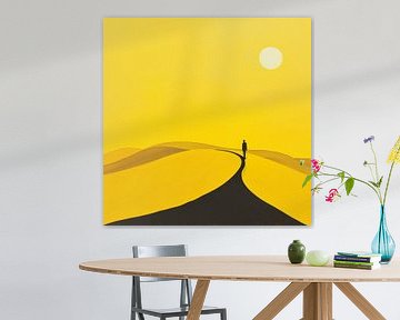 Geel Schilderij Minimalistisch van Surreal Media