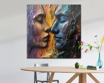 Abstract Painting Love - Connection of Souls by Surreal Media