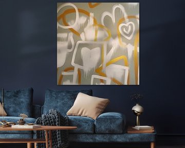 Whispers of Gold: Abstract Movements in Pastel by Color Square