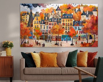 French town in autumn by Jan Bechtum
