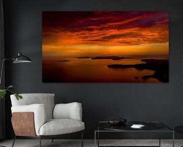 Fiery setting sun by Stabij